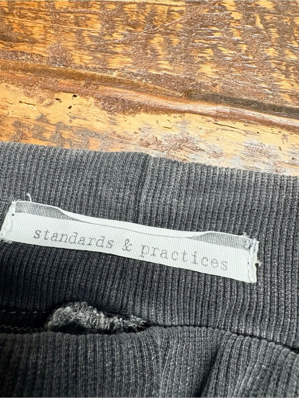 Standards & Practices Candice Elastic Waist Black Denim Knit Skinny Pants Large